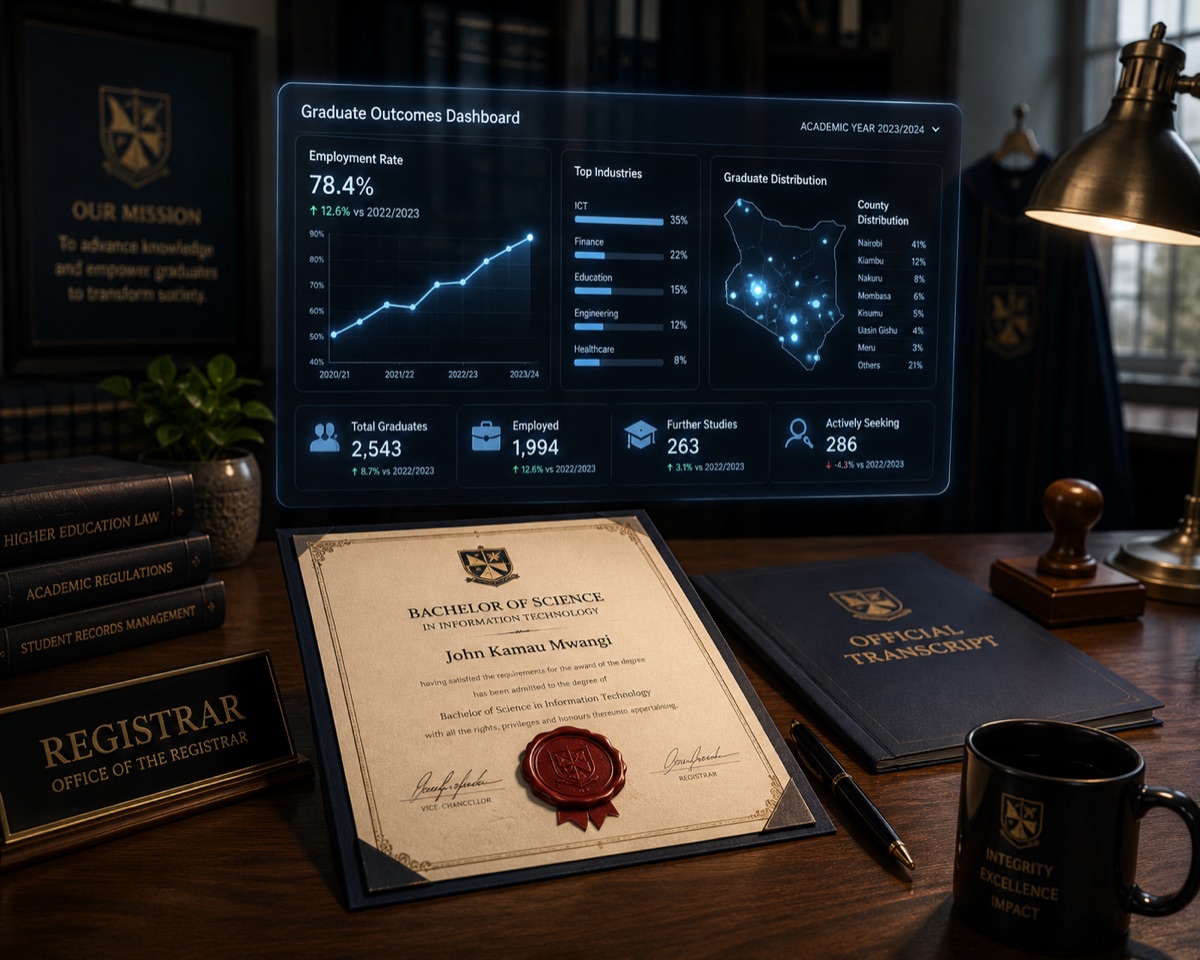 Registrar dashboard with graduate outcomes